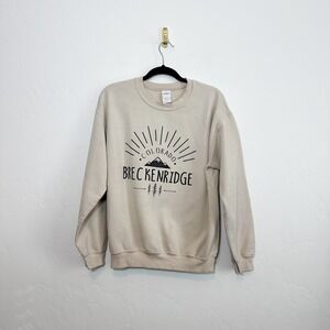 Colorado Breckenridge Graphic Crewneck Knit Sweatshirt‎ in Tan